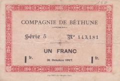 Compagnie de Béthune, Concession de Chenay, 1 Franc 1917