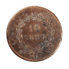 Charles X, Colonies Françaises, 10 centimes 1825, TTB+, KM 11
