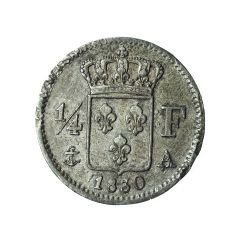Charles X, 1/4 Franc, 1830, Paris, Argent, SUP, Patine ancienne, Lefranc164