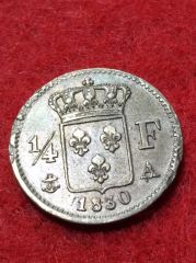 Charles X, 1/4 Franc, 1830, Paris, Argent, SUP, Patine ancienne, Lefranc164