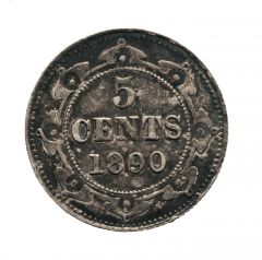 Canada, Newfoundland, 5 cents 1890,  Argent, TTB, KM 2