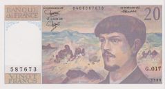 France, 20 Francs Debussy, 1986, NEUF, Fayette 66.7