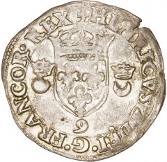 Henri II, Douzain aux croissants, 1551, 9, Rennes, TTB-TTB+, Gadoury 357