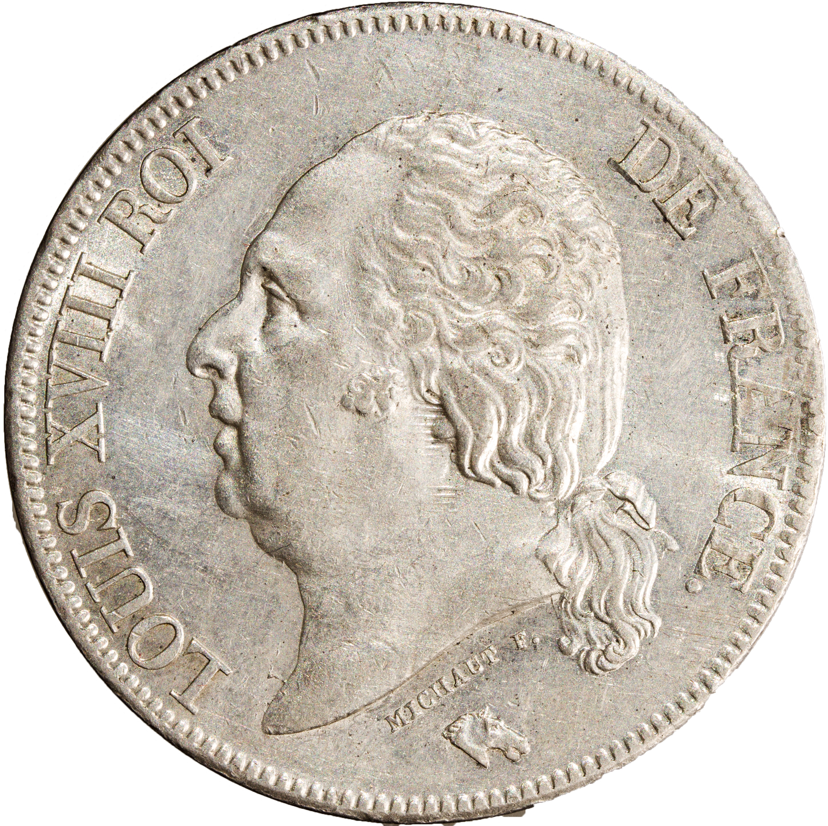 Louis XVIII, 5 Francs 1824 A Paris, SUP+/SPL, LeFranc 309/88